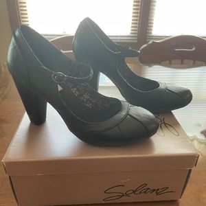 Solanz Black Devon Pump Heels
